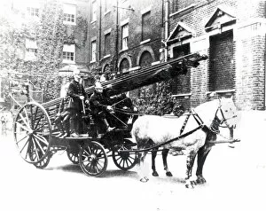 Images Dated 31st May 1890: LCC- MFB horse drawn escape cart and ladder