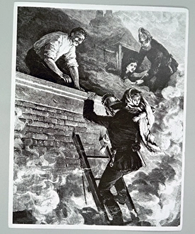 Images Dated 1st November 2011: LCC-MFB Print of fire brigade rescues