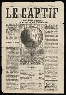 Tissandier Prints: Le captif, grand ballon e vapeur, de la Place du Carrousel