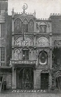 Montmartre Prints: Le Ciel - Paris Cabaret Nightclub - Ornate exterior