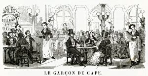 Images Dated 28th July 2017: Le garcon de cafe, Paris 1850