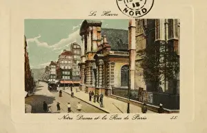 Havre Prints: Le Havre, France - Notre Dame and the Rue de Paris