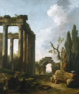 Hercules Prints: Le Jardin d Hercule, by Hubert Robert