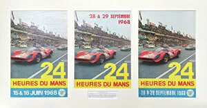 Images Dated 27th March 2020: Le Mans 1968 Trio of event posters