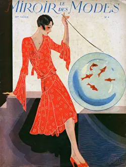 Stylish Prints: Le Miroir des Modes front cover - art deco woman & goldfish