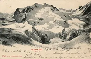 Zermatt Prints: Le Mont Rose (The Pink Mountain) - near Zermatt, Switzerland