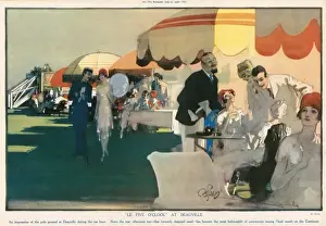 Privileged Prints: Le Five O Clock At Deauville by Edmund Blampied