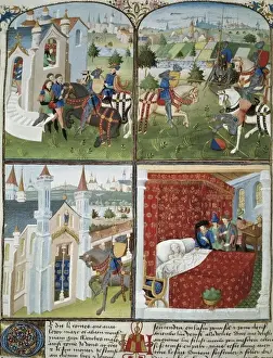 Episodes Prints: Le Roman de Tristan. 15th c. Four episodes of