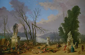 Hubert Prints: Le Tapis Vert (La Alfombra Verde) by Hubert Robert