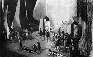 Le Train Bleu by the Russian Ballet drawn by Hookway Cowles