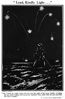 Nightime Prints: Lead Kindly Light by Bruce Bairnsfather, WW1 cartoon