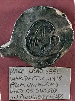 Images Dated 25th January 2012: Lead seal stamped WDS with broad arrow