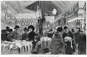 Images Dated 9th August 2019: Leadenhall Market at Christmas 1884