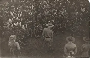 Leader speaking to scouts and cubs, Ceylon (Sri Lanka)