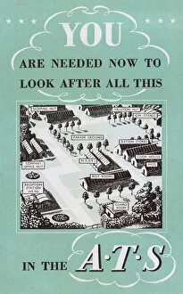 Images Dated 3rd April 2017: Leaflet cover design, You are needed in the ATS, WW2