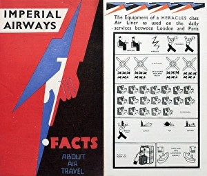 Images Dated 15th September 2015: Leaflet, Imperial Airways, Facts About Air Travel