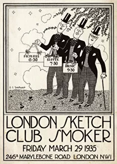 Images Dated 11th July 2016: Leaflet, London Sketch Club Smoker, March 1935