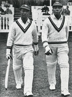 Images Dated 6th March 2019: Learie Constantine and George Headley - test cricket 1939