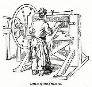 Separating Gallery: Leather splitting machine at a leather factory, south London