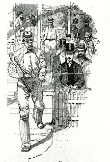 Images Dated 6th March 2019: Leaving the cricket pavilion to bat