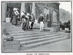 Observatory Prints: Leaving the Observatory, Ex-Empress Eugenie visit Vesuvius