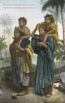 Lebanon - Two Bedouin Women with children on their backs