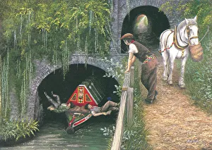 Alan Gallery: Legging through Shrewley Tunnel Grand Union Canal