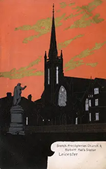 Presbyterian Prints: Leicester - Presbyterian Church and Robert Hall Statue