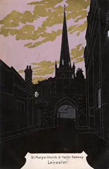 Leicester - St Marys Church and the Castle Gateway
