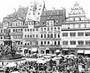 Leipzig Prints: Leipzig Market Place Victorian period