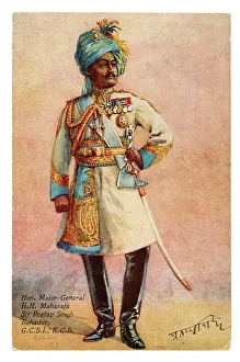 Singh Prints: Full lemgth image of the Maharajah Sir Pratap Singh