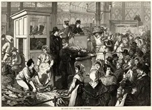 Lent Prints: Lenten season in Paris: The Fish-market 1875