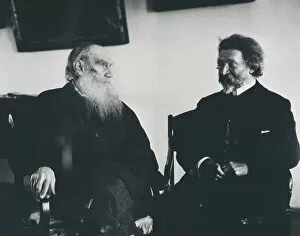 Nikolayevich Collection: Leo Tolstoy and Ilya Repin