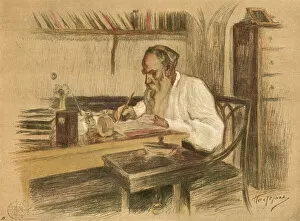 Tolstoy Collection: Leo Tolstoy in Study