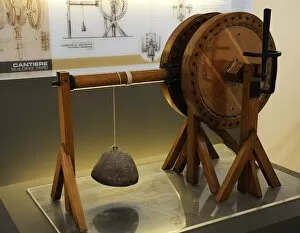 Images Dated 24th March 2012: Leonardesque model. Work machines. Winch. Codex Atlanticus