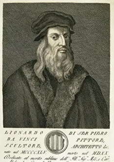 LEONARDO DA VINCI (1452-1519). Engraving. SPAIN