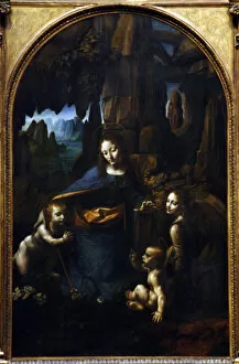 Leonardo da Vinci (1452-1519). The Virgen of the Rocks, 1495