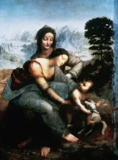 Louvre Prints: Leonardo da Vinci (1452-1519). The Virgin and Child with Sai
