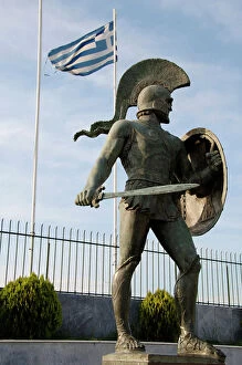 Antique Collection: Leonidas I (died 480 BC). King of Sparta. Monument in Spart
