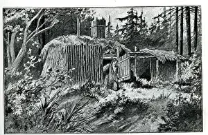 Infectious Prints: Leper woman at entrance of hut, Siberia