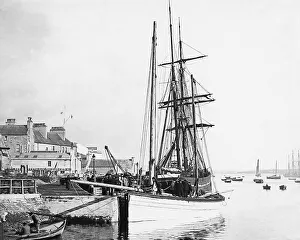 Fishwives Prints: Lerwick Pier Shetland Islands Victorian period