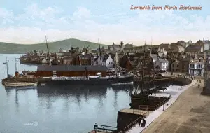 Water Front Prints: Lerwick, Scotland - View from the North Esplanade