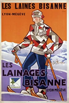 Adverts Gallery: Les Laines Bisanne wool company poster