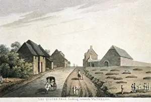 Waterloo Prints: LES QUATRE BRAS, looking towards WATERLOO