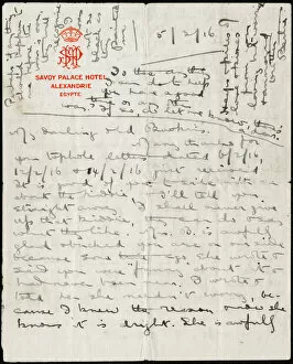 Images Dated 18th January 2018: Letter from Albert Auerbach from Alexandria, Egypt, WW1
