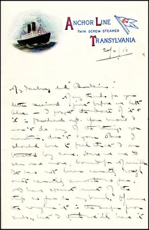 Lucy Gallery: Letter from on board the steamer Transylvania, WW1