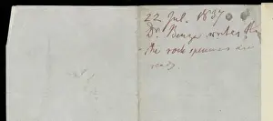 Letter from Dr Benza to Charles Konig, 1837