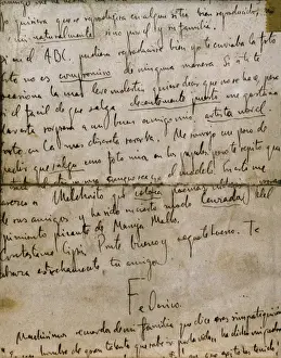 Garcia Prints: Letter from Federico Garc&#xd860Lorca to Jos頍ar&#xd860