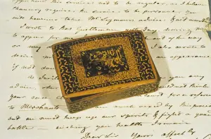 1803 Prints: Letter from J Watt, 1803, with snuff box