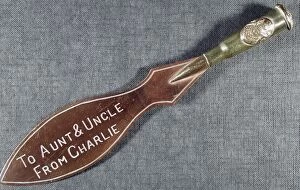 Images Dated 11th July 2007: Letter opener Engraved To Aunt and Uncle from Charlie